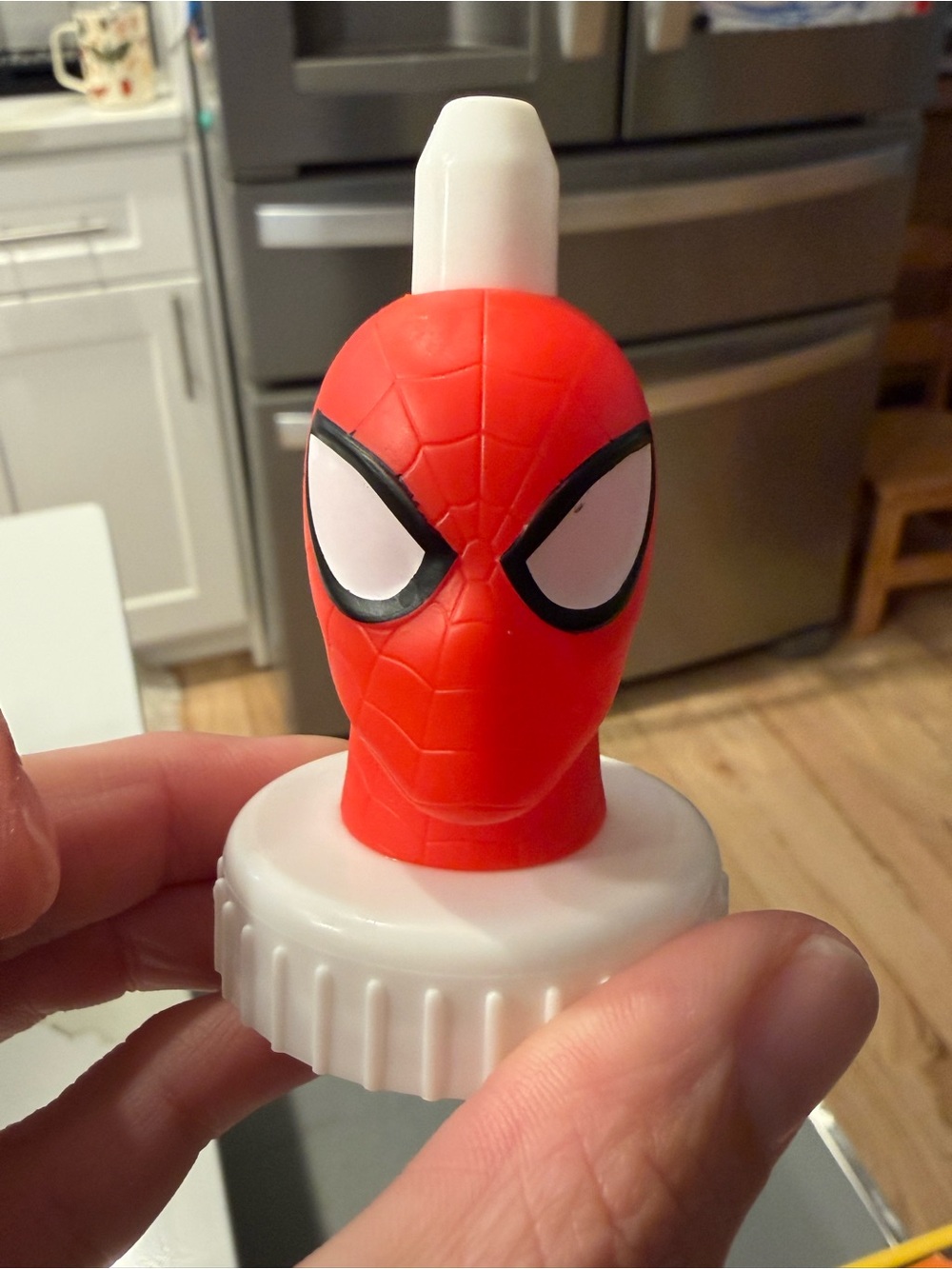 Spiderman Red and White Character Bottle Top Accent